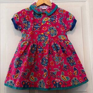 Vintage Gymboree Rainbow Tag Butterfly Bird Dress sz S